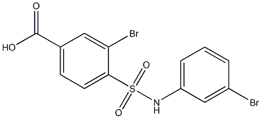 3-bromo-4-[(3-bromophenyl)sulfamoyl]benzoic acid Struktur