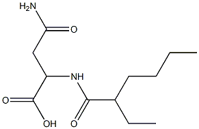 3-carbamoyl-2-(2-ethylhexanamido)propanoic acid Struktur