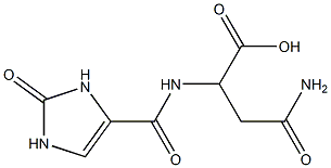 3-carbamoyl-2-[(2-oxo-2,3-dihydro-1H-imidazol-4-yl)formamido]propanoic acid Struktur