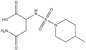 3-carbamoyl-2-{[(4-methylpiperidine-1-)sulfonyl]amino}propanoic acid Struktur