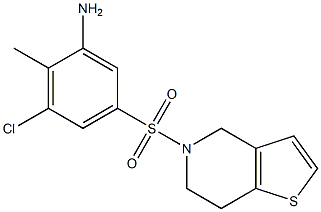 3-chloro-2-methyl-5-{4H,5H,6H,7H-thieno[3,2-c]pyridine-5-sulfonyl}aniline Struktur