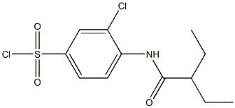 3-chloro-4-(2-ethylbutanamido)benzene-1-sulfonyl chloride Struktur