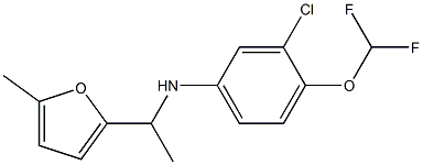 3-chloro-4-(difluoromethoxy)-N-[1-(5-methylfuran-2-yl)ethyl]aniline Struktur