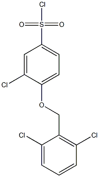 3-chloro-4-[(2,6-dichlorophenyl)methoxy]benzene-1-sulfonyl chloride Struktur