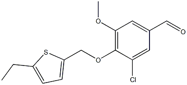 3-chloro-4-[(5-ethylthiophen-2-yl)methoxy]-5-methoxybenzaldehyde Struktur