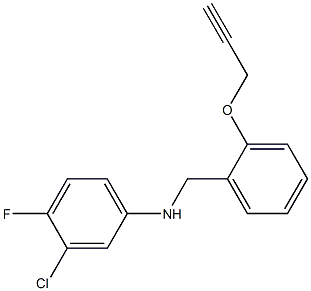 3-chloro-4-fluoro-N-{[2-(prop-2-yn-1-yloxy)phenyl]methyl}aniline Struktur