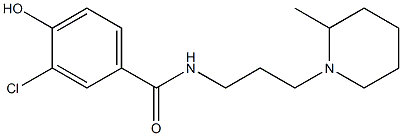 3-chloro-4-hydroxy-N-[3-(2-methylpiperidin-1-yl)propyl]benzamide Struktur