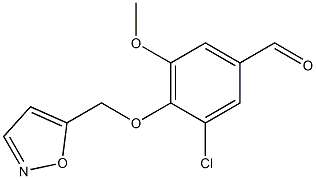 3-chloro-5-methoxy-4-(1,2-oxazol-5-ylmethoxy)benzaldehyde Struktur