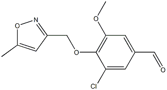 3-chloro-5-methoxy-4-[(5-methyl-1,2-oxazol-3-yl)methoxy]benzaldehyde Struktur