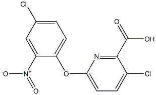 3-chloro-6-(4-chloro-2-nitrophenoxy)pyridine-2-carboxylic acid Struktur