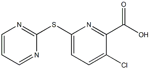 3-chloro-6-(pyrimidin-2-ylsulfanyl)pyridine-2-carboxylic acid Struktur