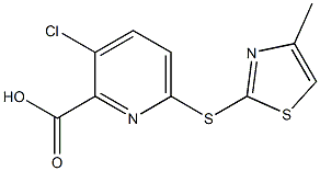 3-chloro-6-[(4-methyl-1,3-thiazol-2-yl)sulfanyl]pyridine-2-carboxylic acid Struktur