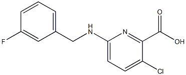 3-chloro-6-{[(3-fluorophenyl)methyl]amino}pyridine-2-carboxylic acid Struktur