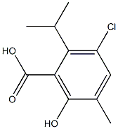 3-chloro-6-hydroxy-5-methyl-2-(propan-2-yl)benzoic acid Struktur