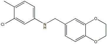 3-chloro-N-(2,3-dihydro-1,4-benzodioxin-6-ylmethyl)-4-methylaniline Struktur