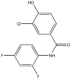 3-chloro-N-(2,4-difluorophenyl)-4-hydroxybenzamide Struktur