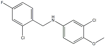 3-chloro-N-[(2-chloro-4-fluorophenyl)methyl]-4-methoxyaniline Struktur