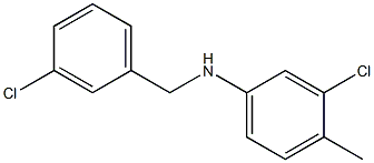 3-chloro-N-[(3-chlorophenyl)methyl]-4-methylaniline Struktur