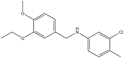 3-chloro-N-[(3-ethoxy-4-methoxyphenyl)methyl]-4-methylaniline Struktur