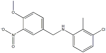 3-chloro-N-[(4-methoxy-3-nitrophenyl)methyl]-2-methylaniline Struktur