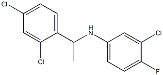 3-chloro-N-[1-(2,4-dichlorophenyl)ethyl]-4-fluoroaniline Struktur