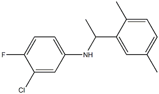 3-chloro-N-[1-(2,5-dimethylphenyl)ethyl]-4-fluoroaniline Struktur