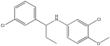 3-chloro-N-[1-(3-chlorophenyl)propyl]-4-methoxyaniline Struktur