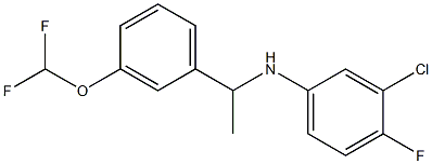 3-chloro-N-{1-[3-(difluoromethoxy)phenyl]ethyl}-4-fluoroaniline Struktur