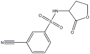 3-cyano-N-(2-oxooxolan-3-yl)benzene-1-sulfonamide Struktur