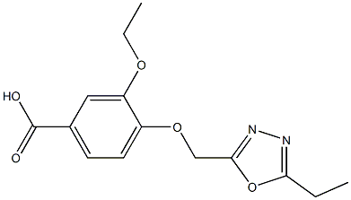 3-ethoxy-4-[(5-ethyl-1,3,4-oxadiazol-2-yl)methoxy]benzoic acid Struktur