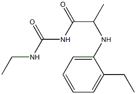 3-ethyl-1-{2-[(2-ethylphenyl)amino]propanoyl}urea Struktur