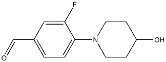 3-fluoro-4-(4-hydroxypiperidin-1-yl)benzaldehyde Struktur