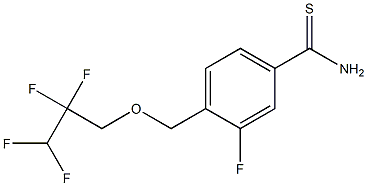 3-fluoro-4-[(2,2,3,3-tetrafluoropropoxy)methyl]benzene-1-carbothioamide Struktur