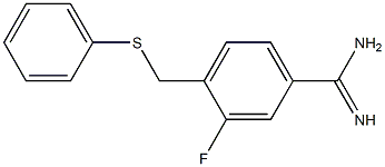 3-fluoro-4-[(phenylsulfanyl)methyl]benzene-1-carboximidamide Struktur