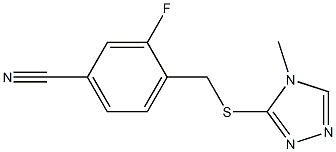 3-fluoro-4-{[(4-methyl-4H-1,2,4-triazol-3-yl)sulfanyl]methyl}benzonitrile Struktur