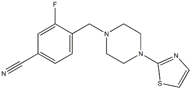 3-fluoro-4-{[4-(1,3-thiazol-2-yl)piperazin-1-yl]methyl}benzonitrile Struktur