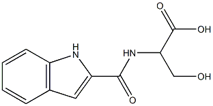 3-hydroxy-2-(1H-indol-2-ylformamido)propanoic acid Struktur