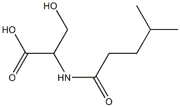 3-hydroxy-2-(4-methylpentanamido)propanoic acid Struktur