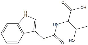 3-hydroxy-2-[(1H-indol-3-ylacetyl)amino]butanoic acid Struktur