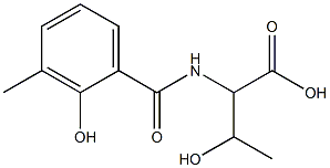 3-hydroxy-2-[(2-hydroxy-3-methylbenzoyl)amino]butanoic acid Struktur