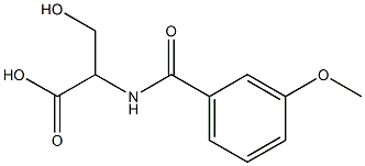 3-hydroxy-2-[(3-methoxybenzoyl)amino]propanoic acid Struktur