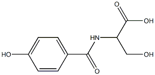 3-hydroxy-2-[(4-hydroxyphenyl)formamido]propanoic acid Struktur