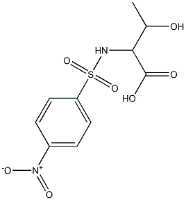 3-hydroxy-2-[(4-nitrobenzene)sulfonamido]butanoic acid Struktur