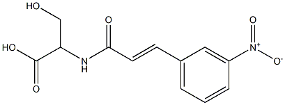 3-hydroxy-2-{[(2E)-3-(3-nitrophenyl)prop-2-enoyl]amino}propanoic acid Struktur