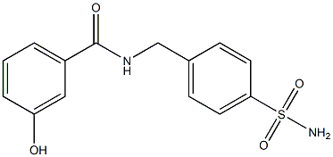 3-hydroxy-N-[(4-sulfamoylphenyl)methyl]benzamide Struktur