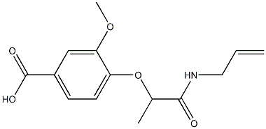 3-methoxy-4-[1-(prop-2-en-1-ylcarbamoyl)ethoxy]benzoic acid Struktur