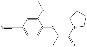 3-methoxy-4-{[1-oxo-1-(pyrrolidin-1-yl)propan-2-yl]oxy}benzonitrile Struktur