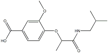 3-methoxy-4-{1-[(2-methylpropyl)carbamoyl]ethoxy}benzoic acid Struktur