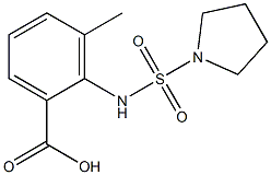 3-methyl-2-[(pyrrolidine-1-sulfonyl)amino]benzoic acid Struktur