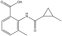 3-methyl-2-{[(2-methylcyclopropyl)carbonyl]amino}benzoic acid Struktur